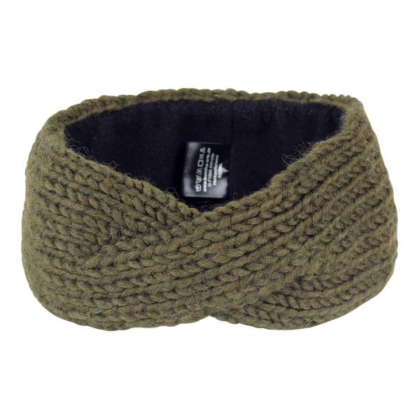 Grünes tolles sehr feines Stirnband 100% Wolle mit Fleece gefüttert Handarbeit Nepal